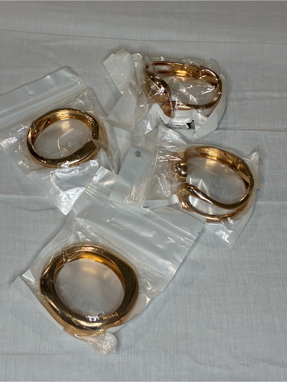Gold-Tone Women’s Hinged Bangle Bracelet - Bundle